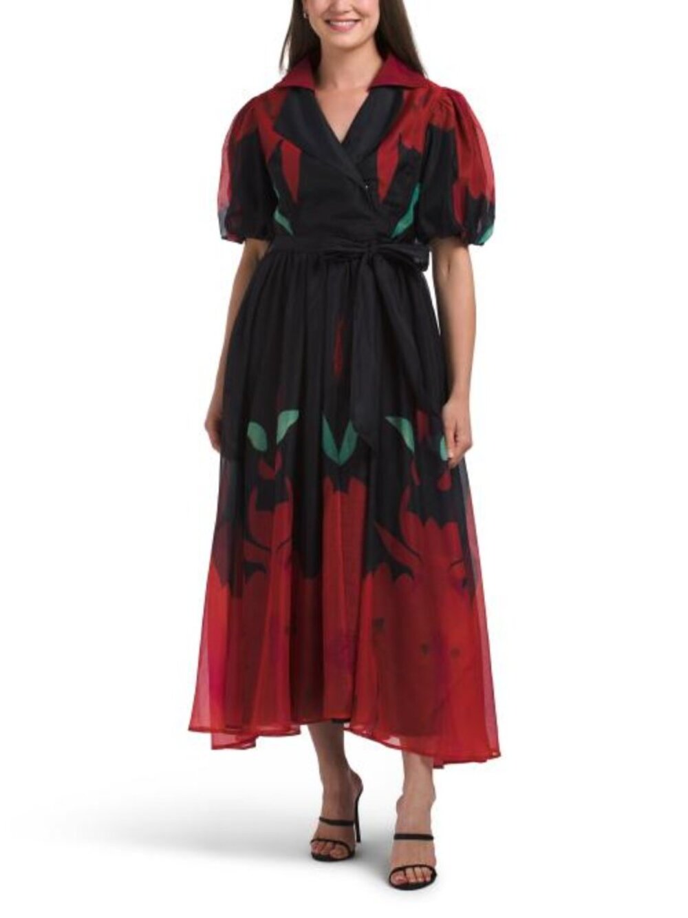 NANCY YANG Border Print Dress